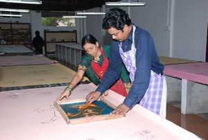Bedsheet being printed with Cartoon Design